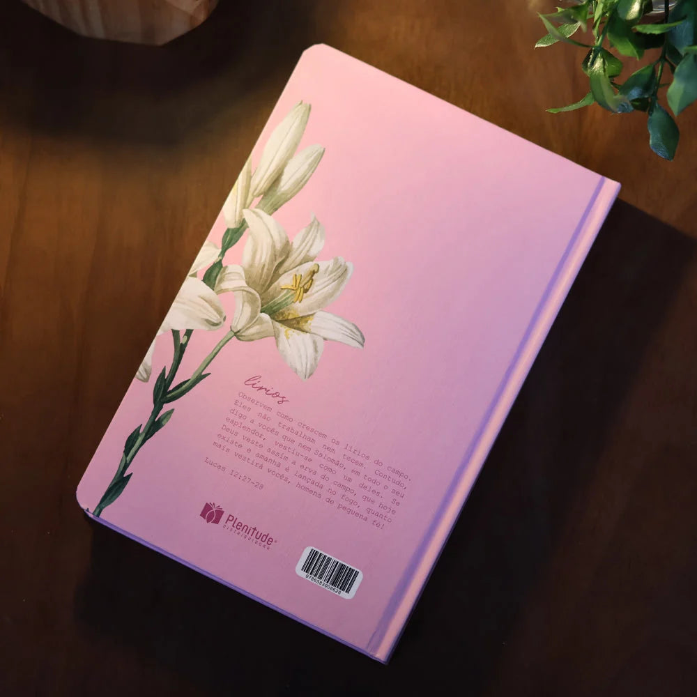 Bíblia Sagrada NVI Lírios | Letra Maior | Capa Dura Rosa