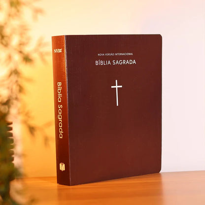 Bíblia Sagrada NVI | Capa Brochura Cruz Marrom