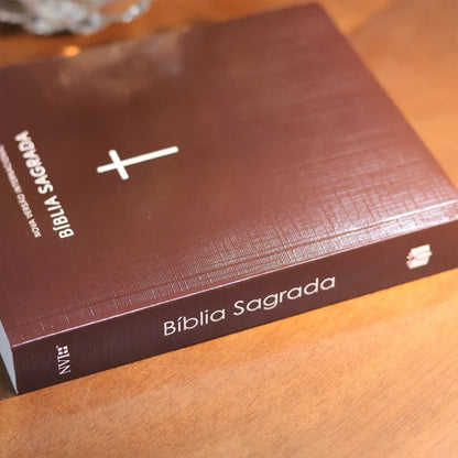 Bíblia Sagrada NVI | Capa Brochura Cruz Marrom