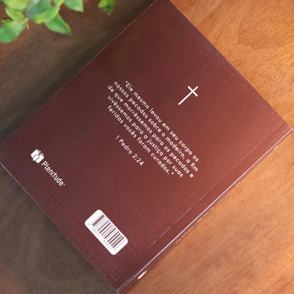 Bíblia Sagrada NVI | Capa Brochura Cruz Marrom