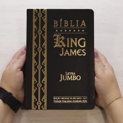 Bíblia King James Atualizada | Letra Gigante | Capa Arabesco Preta