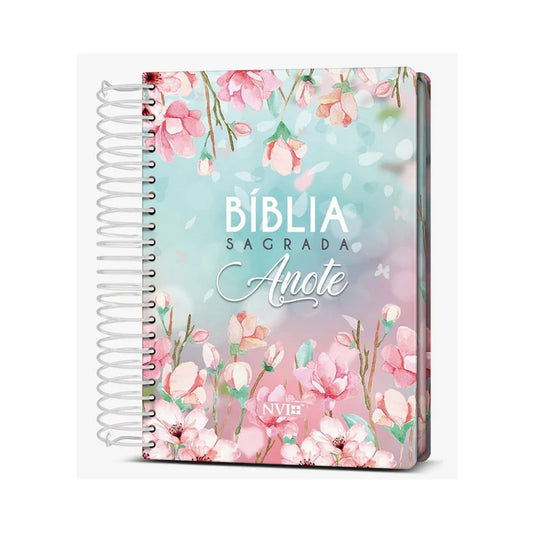 Bíblia Sagrada NVI Anote Espiral Magnólia | Letra Normal | Capa Dura