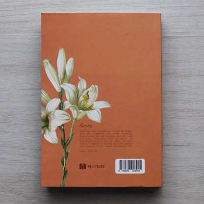 Bíblia Sagrada NAA Lírios Laranja | Letra Normal | Capa Brochura Ilustrada