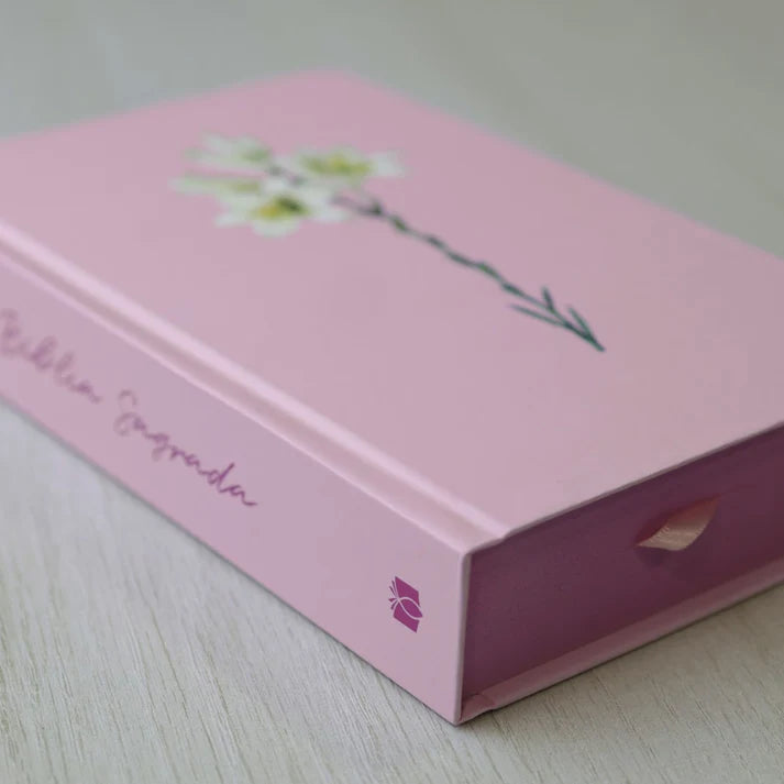Bíblia Sagrada NVI Lírios | Letra Maior | Capa Dura Rosa