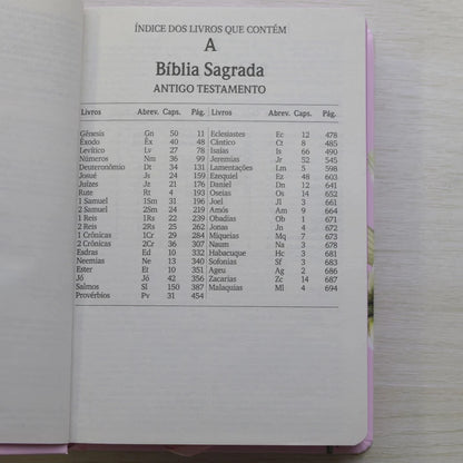 Bíblia Sagrada NVI Lírios | Letra Maior | Capa Dura Rosa