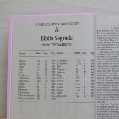 Bíblia Sagrada NVI Lírios | Letra Maior | Capa Dura Rosa