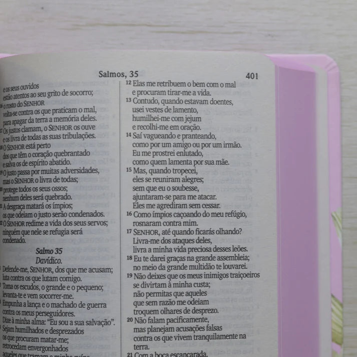 Bíblia Sagrada NVI Lírios | Letra Maior | Capa Dura Rosa