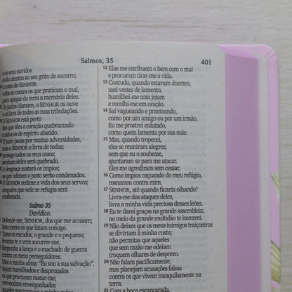 Bíblia Sagrada NVI Lírios | Letra Maior | Capa Dura Rosa
