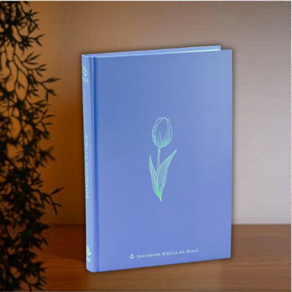 Bíblia Sagrada NAA Flower Blue | Capa Dura