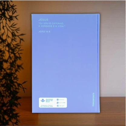 Bíblia Sagrada NAA Flower Blue | Capa Dura