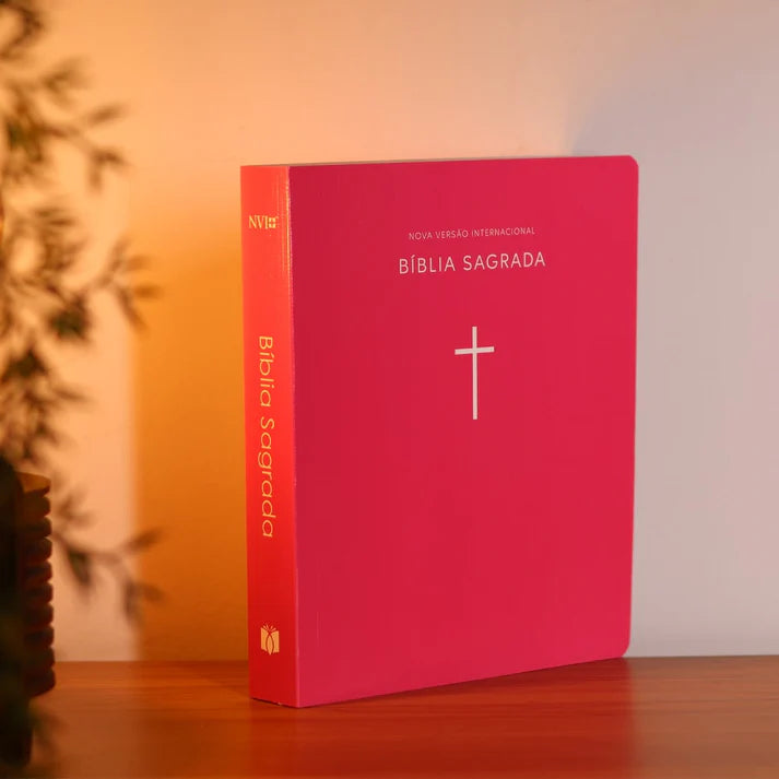 Bíblia Sagrada NVI | Capa Brochura Cruz Rosa