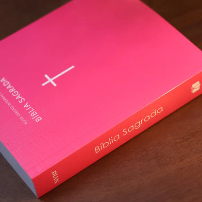 Bíblia Sagrada NVI | Capa Brochura Cruz Rosa