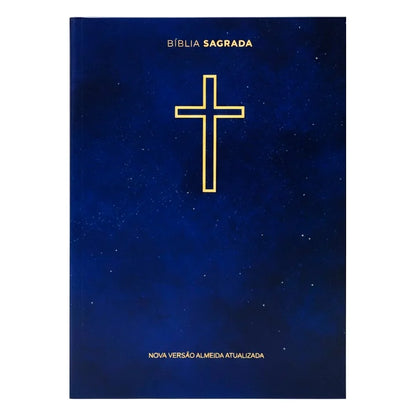 Bíblia Sagrada Salvos Pela Graça | NVA Full Color – Capa Brochura Azul