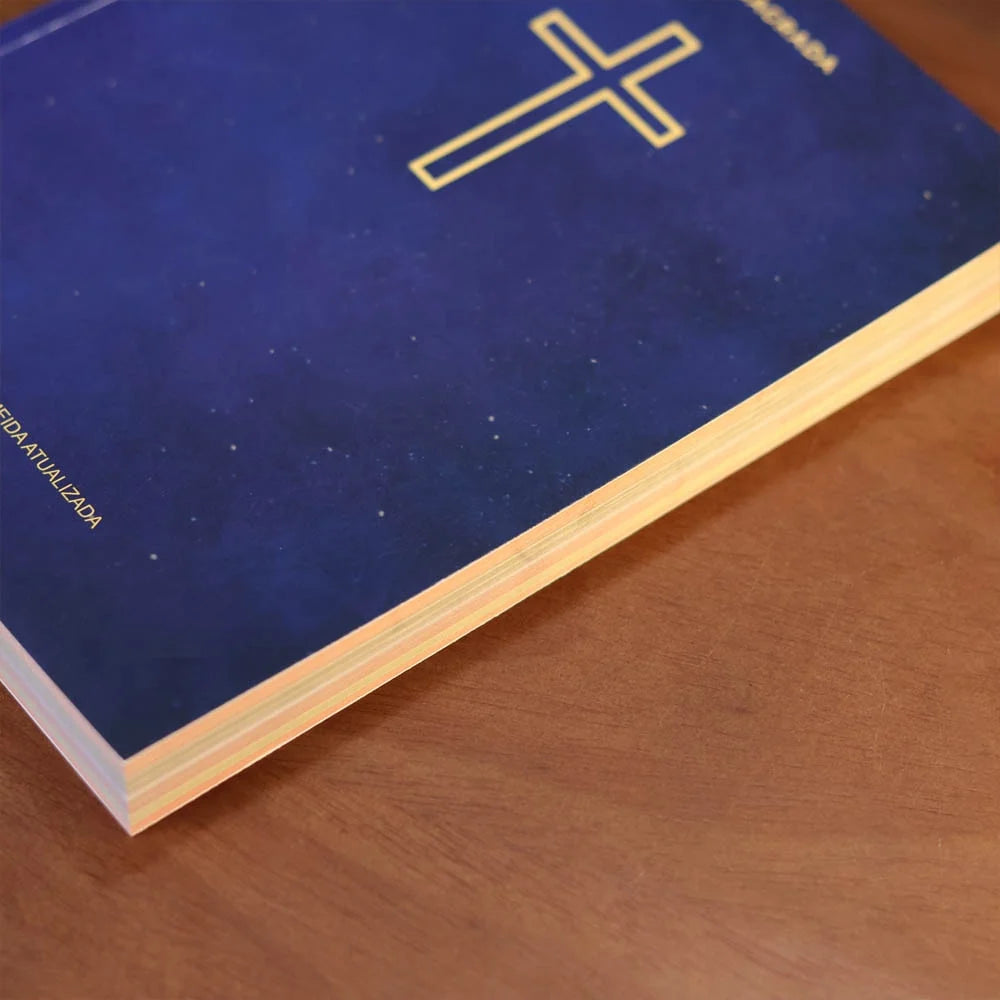 Bíblia Sagrada Salvos Pela Graça | NVA Full Color – Capa Brochura Azul