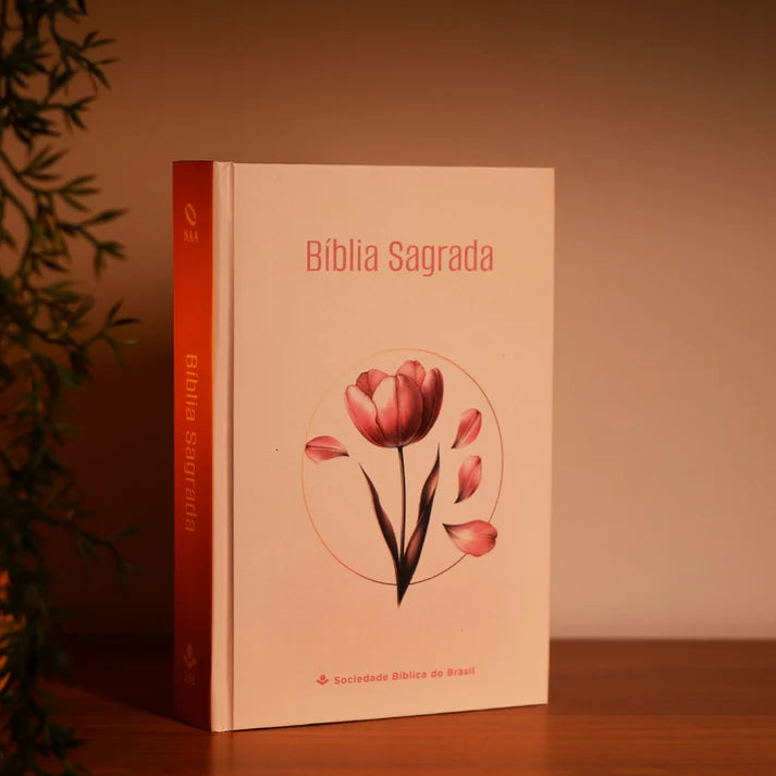 Bíblia Sagrada NAA Tulipa | Capa Dura Rosa