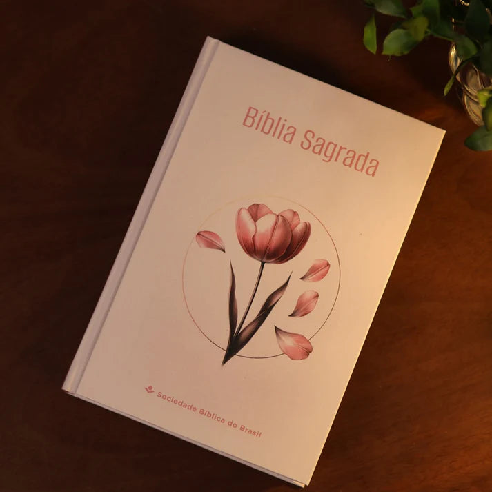 Bíblia Sagrada NAA Tulipa | Capa Dura Rosa