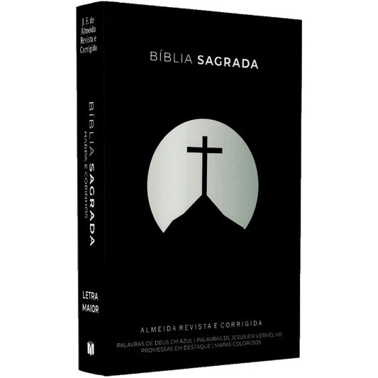 Bíblia ARC | Letra Grande com Harpa e Cânticos | Capa Flexível Preta