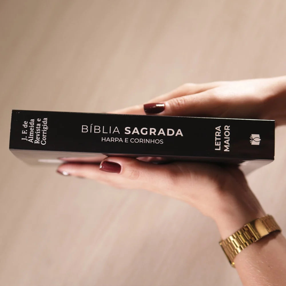Bíblia ARC | Letra Grande com Harpa e Cânticos | Capa Flexível Preta