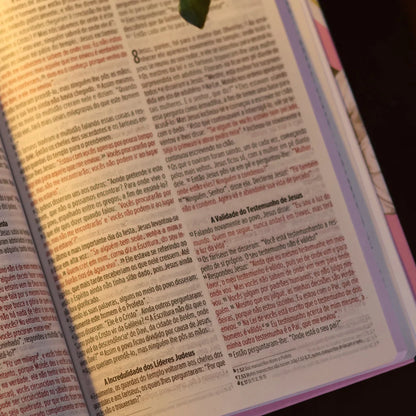 Bíblia Sagrada NVI Lírios | Letra Maior | Capa Dura Rosa