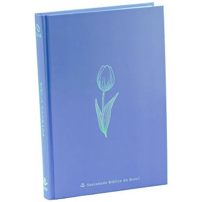 Bíblia Sagrada NAA Flower Blue | Capa Dura